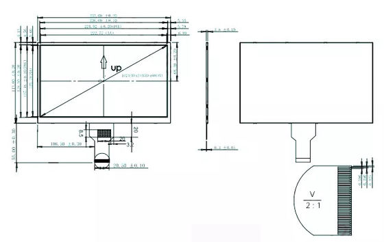 40 Pin 10,1 cali LCD Display TFT LCD Screen Module 1204×600 Interfejs LVDS Width View