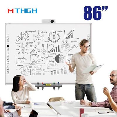 86-calowe szkło hartowane Smart Whiteboard z Wi-Fi Bluetooth połączenie USB dla szkolnego supermarketu
