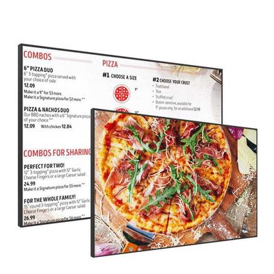 Restauracja Elektroniczne Digital Signage 49 Inch Wieszący się ekran cyfrowy z rozdzielczością 3840x2160