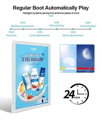 Ekran reklamowy cyfrowy zamontowany na ścianie w windach wewnętrznych