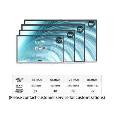 Wysokiej jakości interaktywny ekran dotykowy Tablica demonstracji 55 cali Android 13.0 System Version